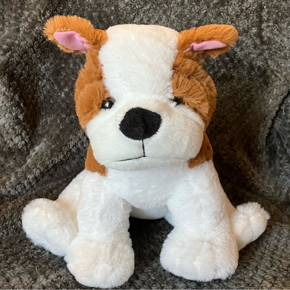 The Bear Factory 2001 16” Brown & White Bulldog Plush Stuffed Animal Toy